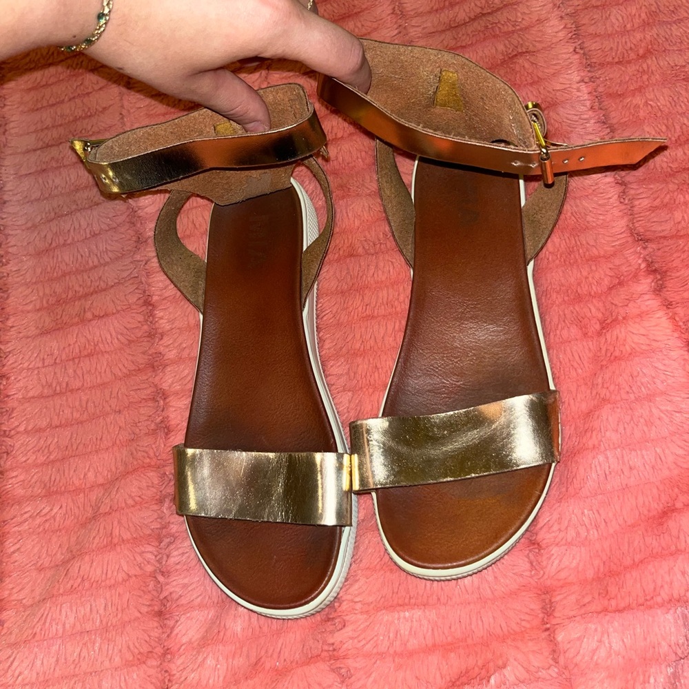 MIA Gold and Brown Sandals